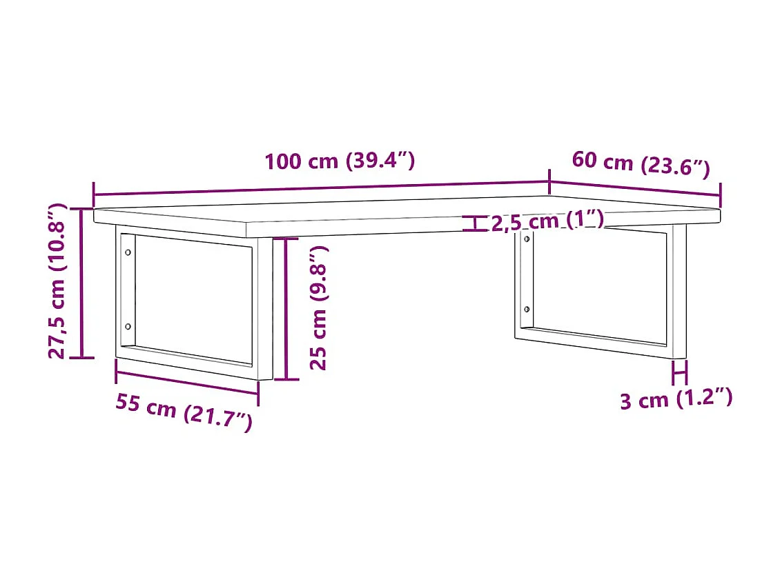 Badkamer wandschap staal en massief eikenhout