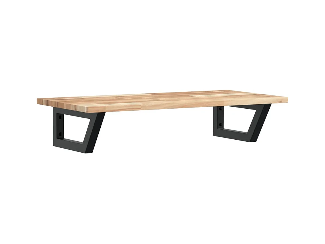 Étagère de vasque murale acier et bois massif d'acacia