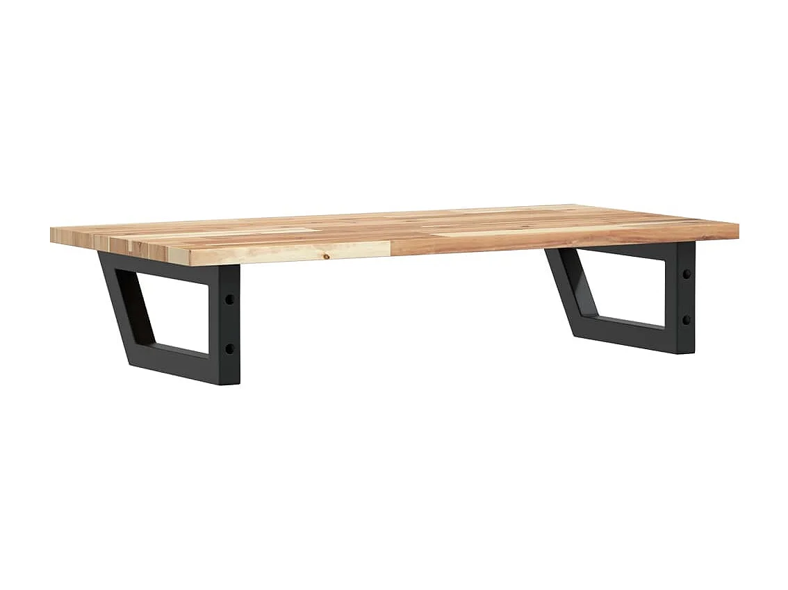 Waschbeckenregal Wandmontage Stahl und Akazienholz