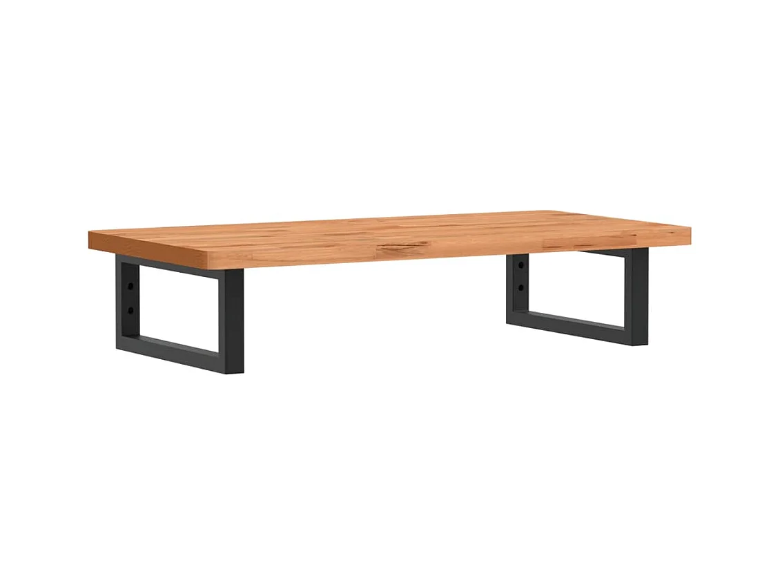 Waschbeckenregal Wandmontage Stahl und Massivholz Buche