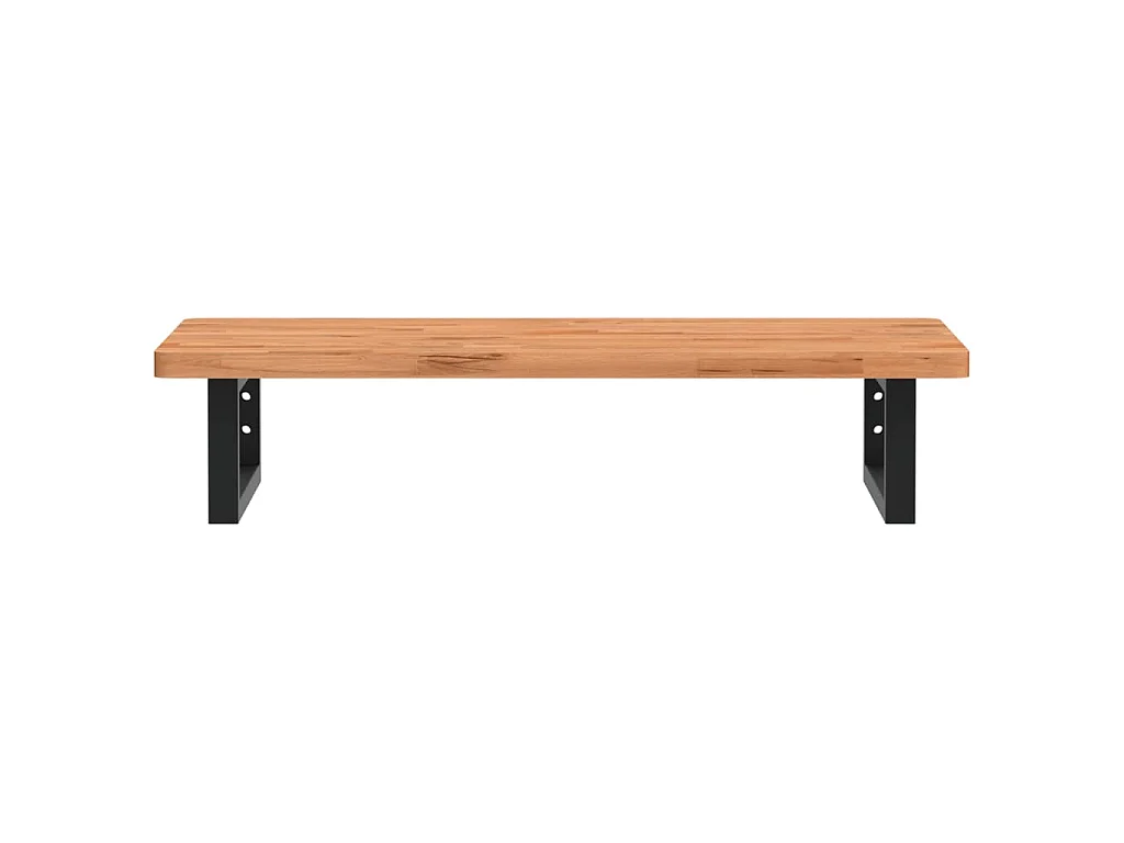 Badkamer wandschap staal en massief beukenhout