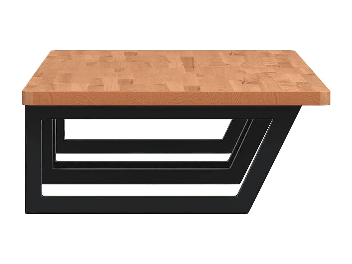 Waschbeckenregal Wandmontage Stahl und Massivholz Buche