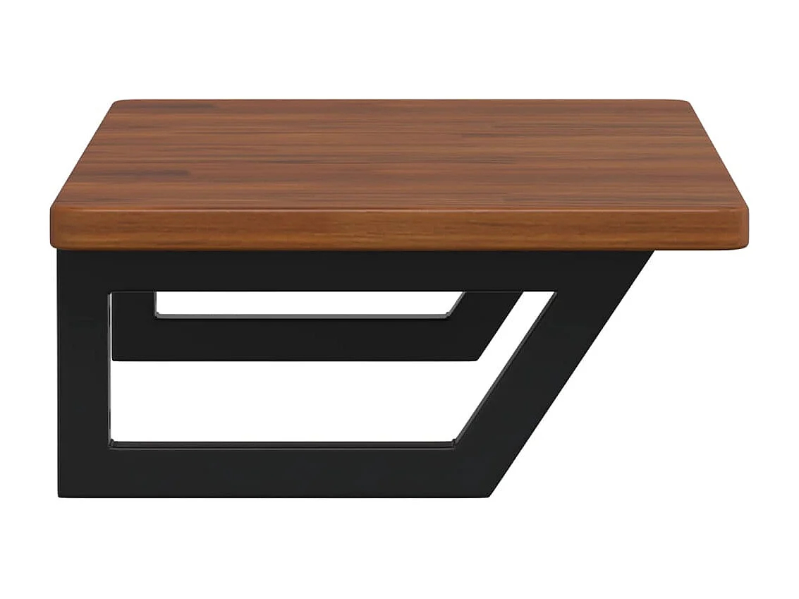 Étagère de vasque murale acier et bois de chêne massif