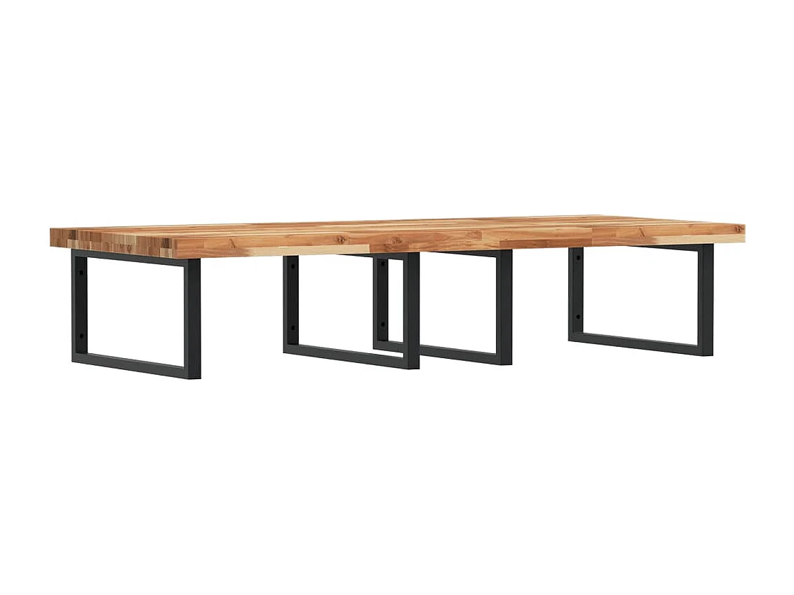 Étagère de vasque murale acier et bois massif d'acacia