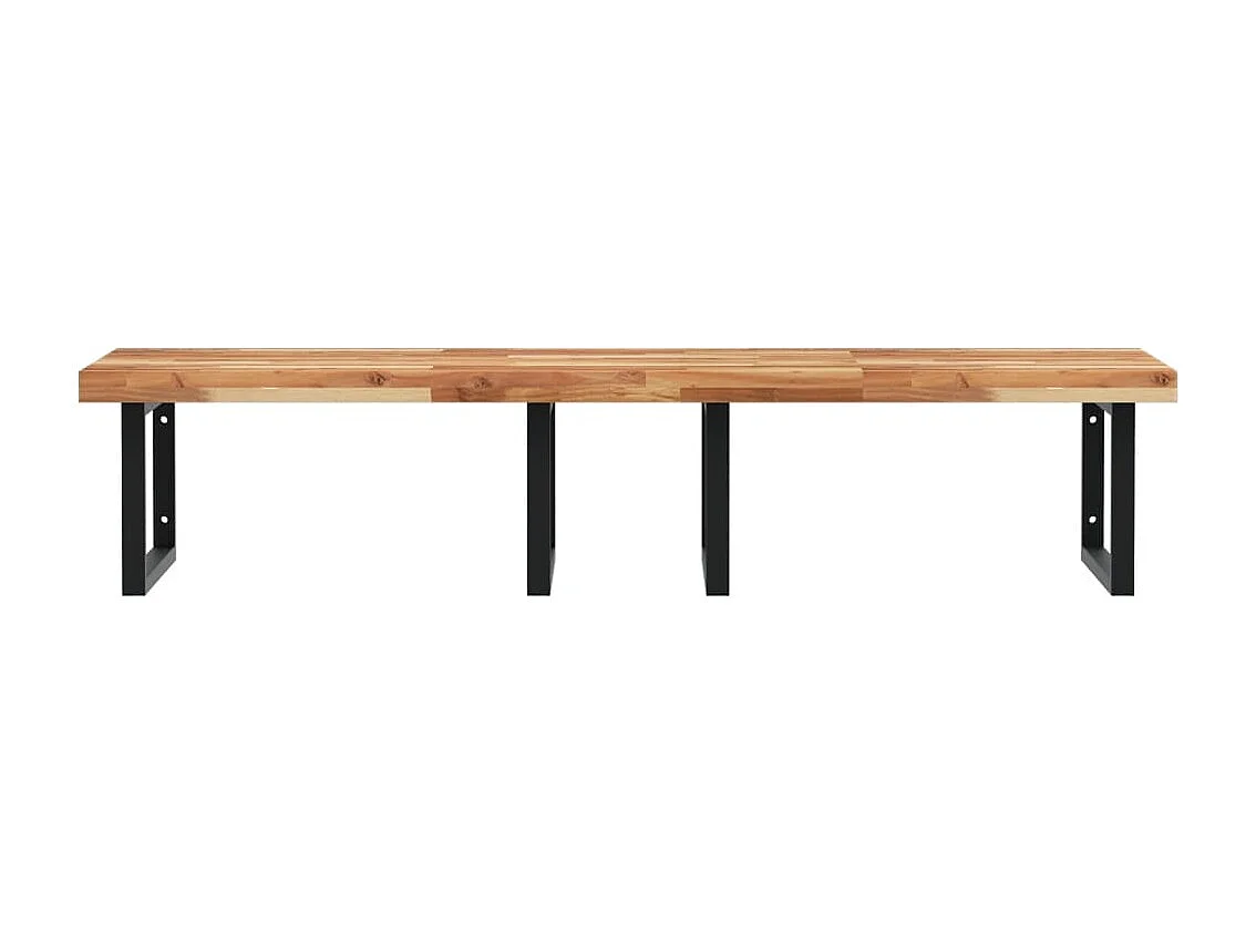 Ripiano a Parete per Lavabo in Acciaio e Massello di Acacia