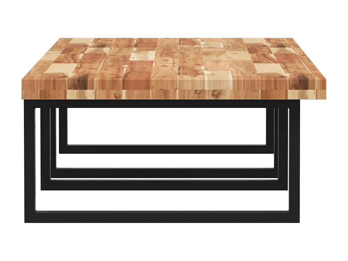 Ripiano a Parete per Lavabo in Acciaio e Massello di Acacia