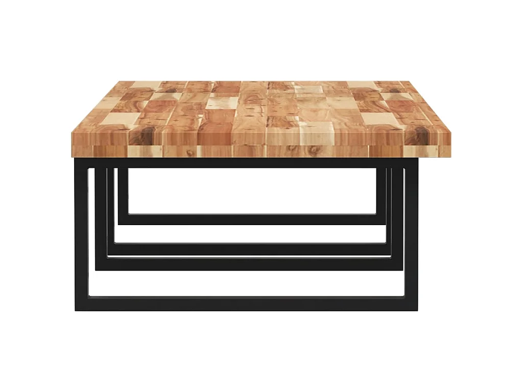 Estante de lavabo de pared acero y madera maciza de acacia