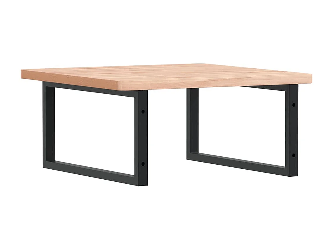 Étagère de vasque murale acier et bois massif de hêtre