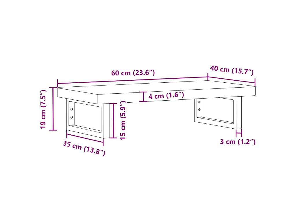 Badkamer wandschap staal en massief acaciahout