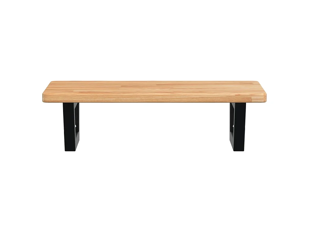 Badkamer wandschap staal en massief eikenhout