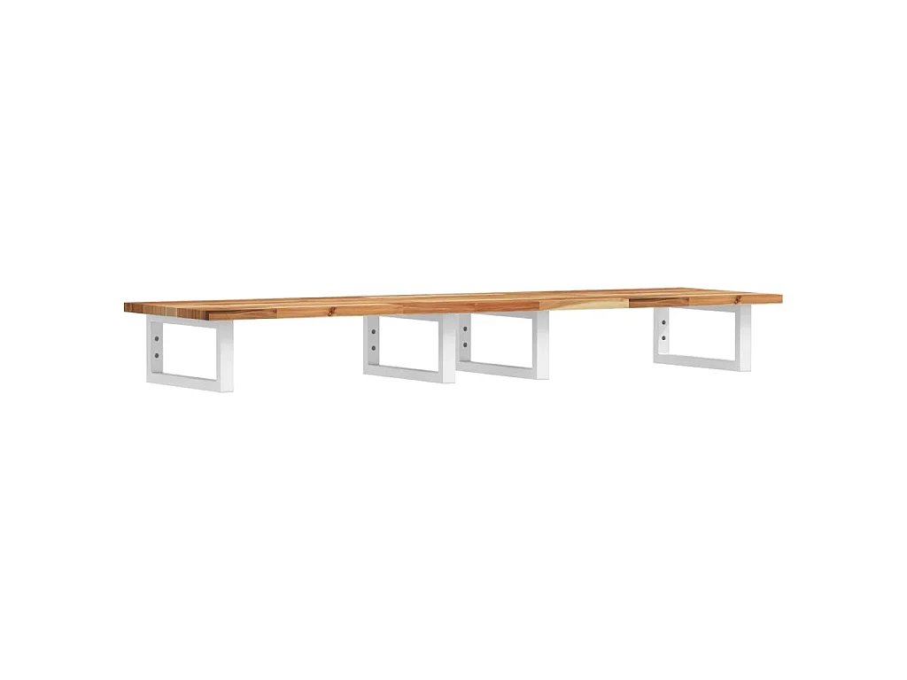 Waschbeckenregal Wandmontage Stahl und Akazienholz