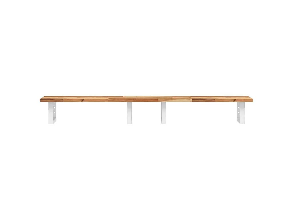 Waschbeckenregal Wandmontage Stahl und Akazienholz