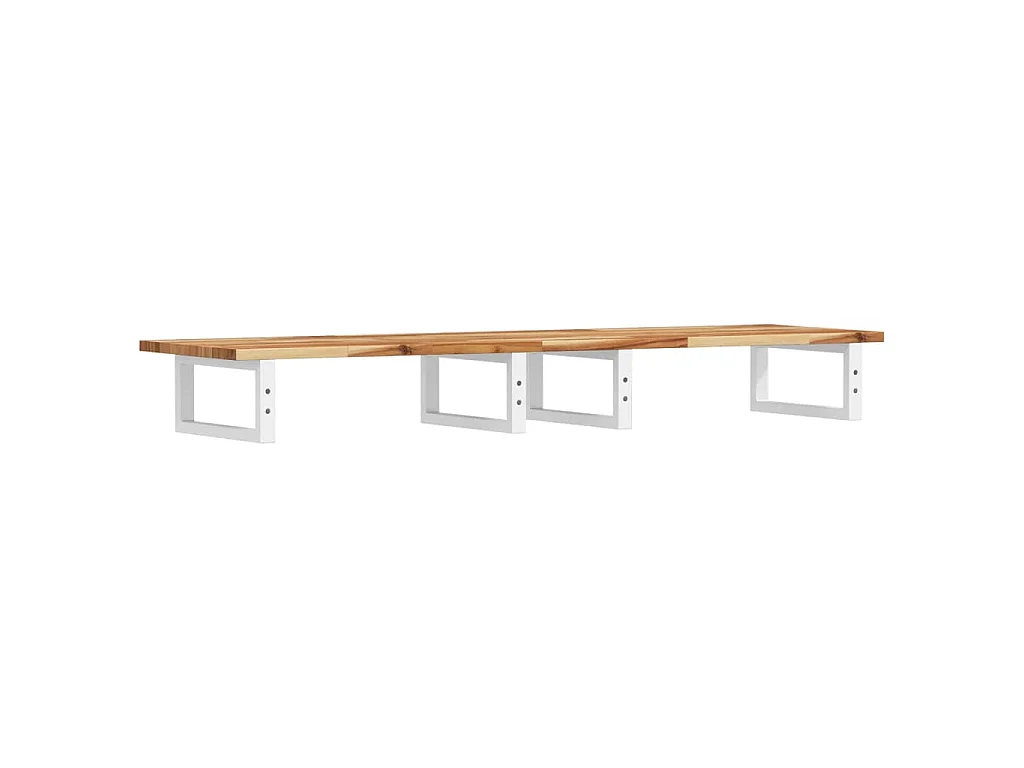 Waschbeckenregal Wandmontage Stahl und Akazienholz