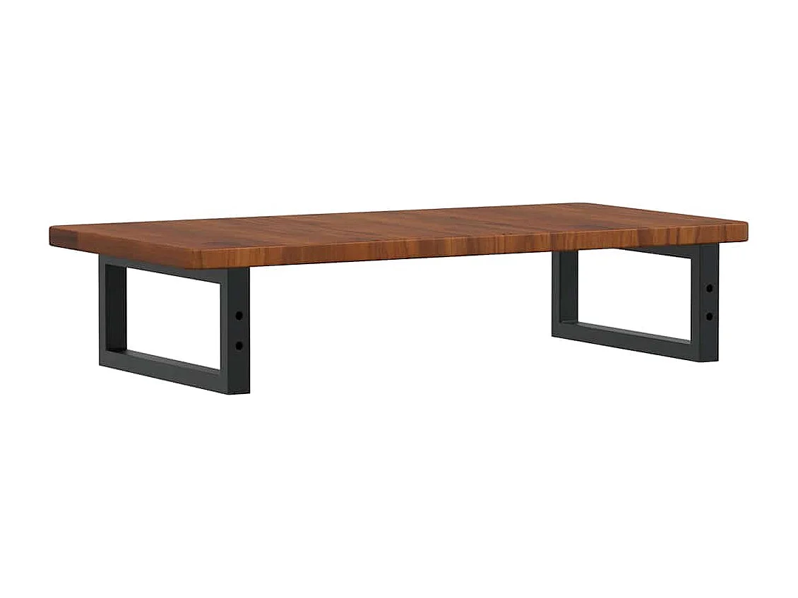 Étagère de vasque murale acier et bois de chêne massif