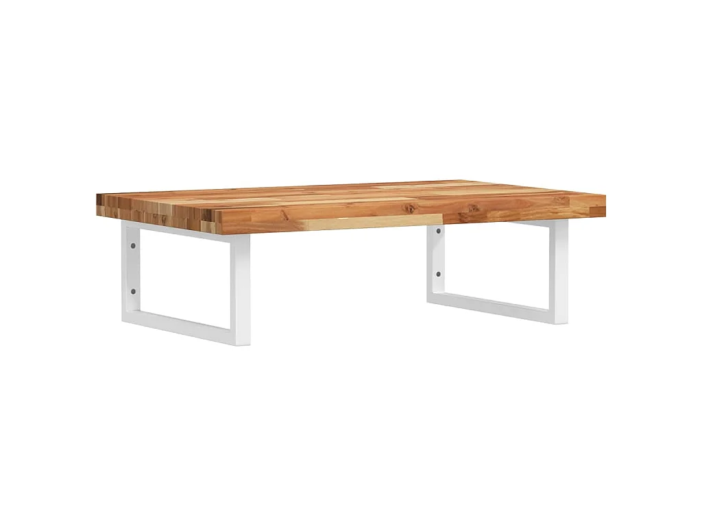 Estante de lavabo de pared acero y madera maciza de acacia