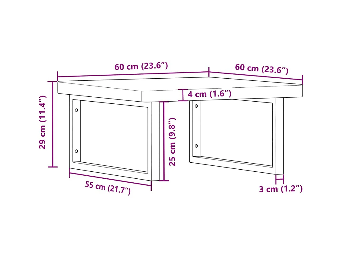 Badkamer wandschap staal en massief eikenhout