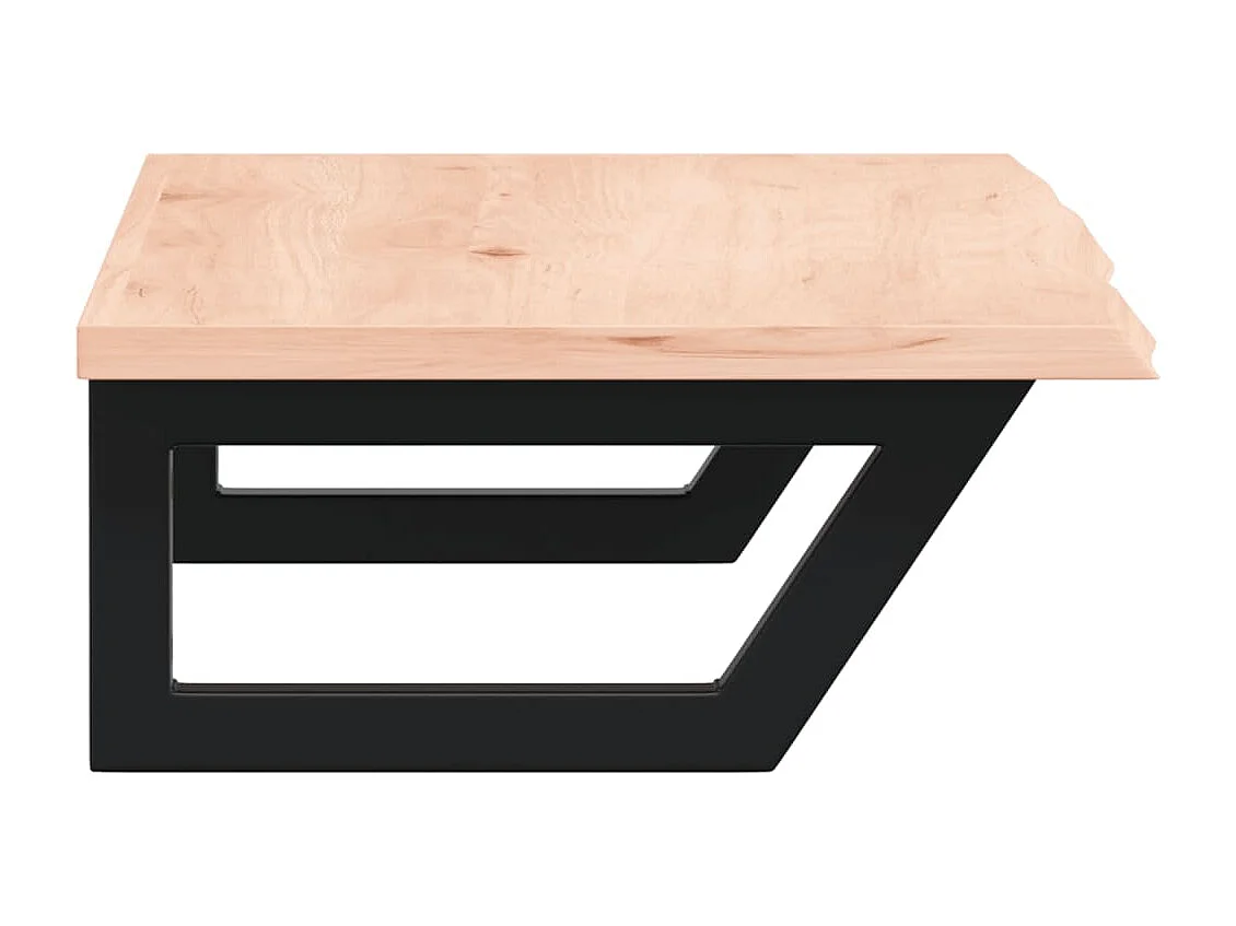 Waschtischplatte mit Halterung Stahl und Massivholz Eiche