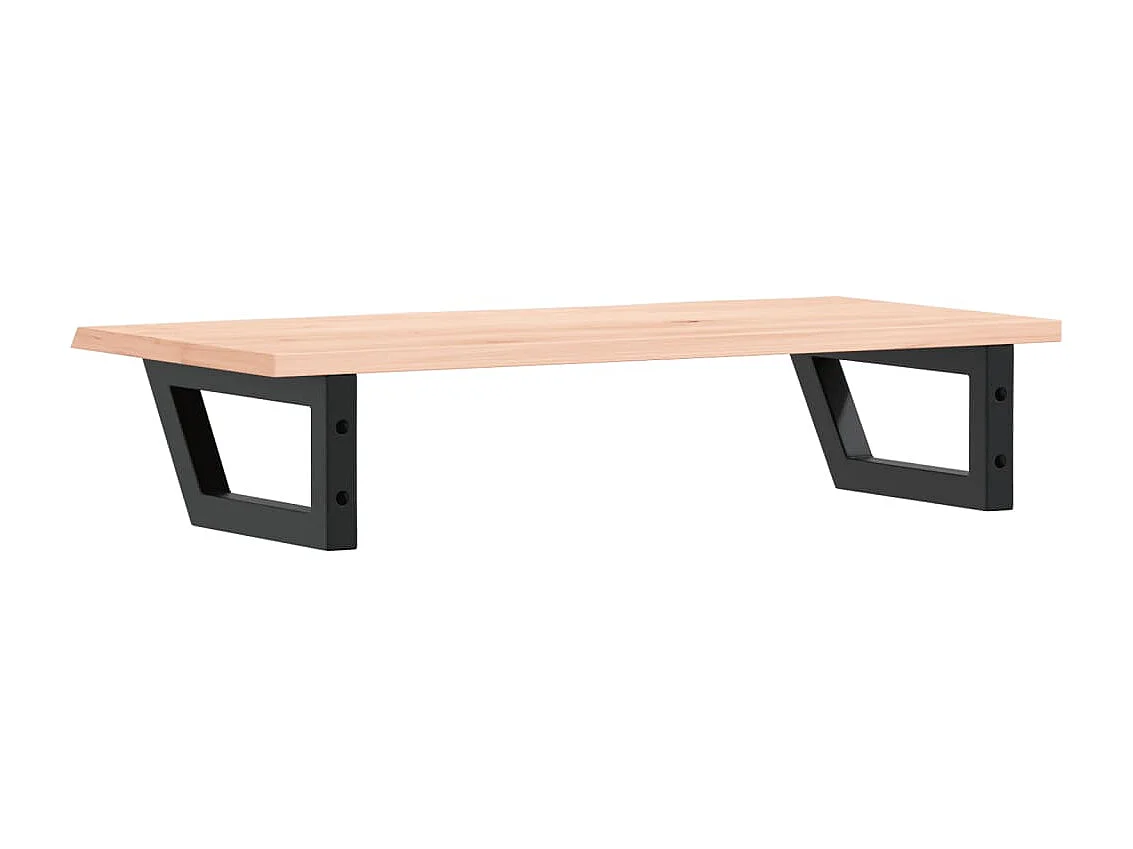 Waschtischplatte mit Halterung Stahl und Massivholz Eiche