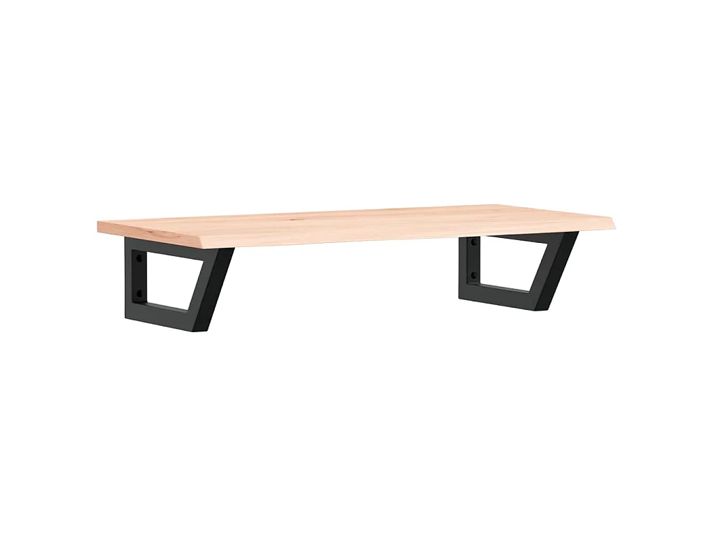 Waschtischplatte mit Halterung Stahl und Massivholz Eiche
