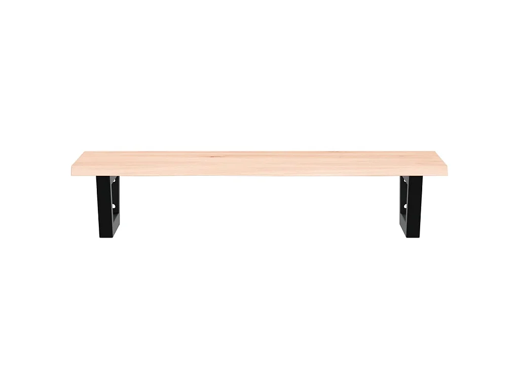 Waschtischplatte mit Halterung Stahl und Massivholz Eiche