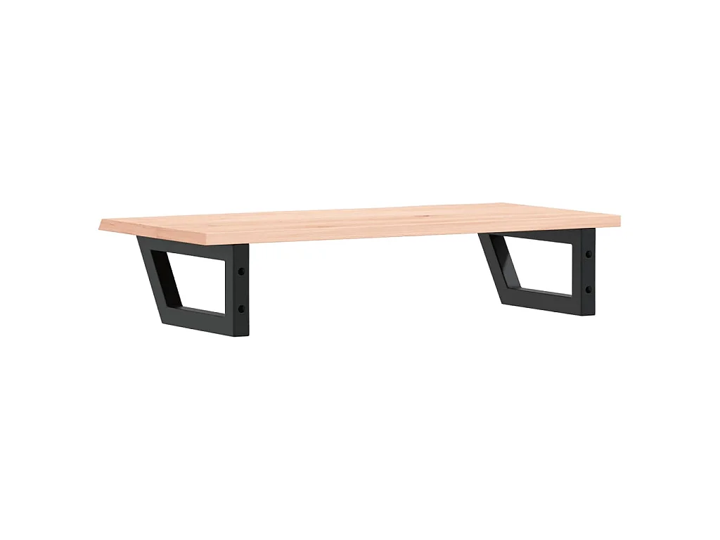 Waschtischplatte mit Halterung Stahl und Massivholz Eiche