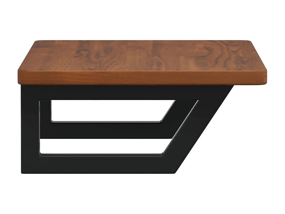 Ripiano a Parete per Lavabo in Acciaio e Massello di Rovere