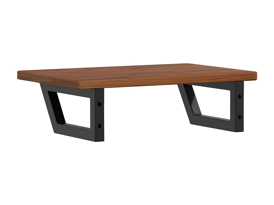 Ripiano a Parete per Lavabo in Acciaio e Massello di Rovere