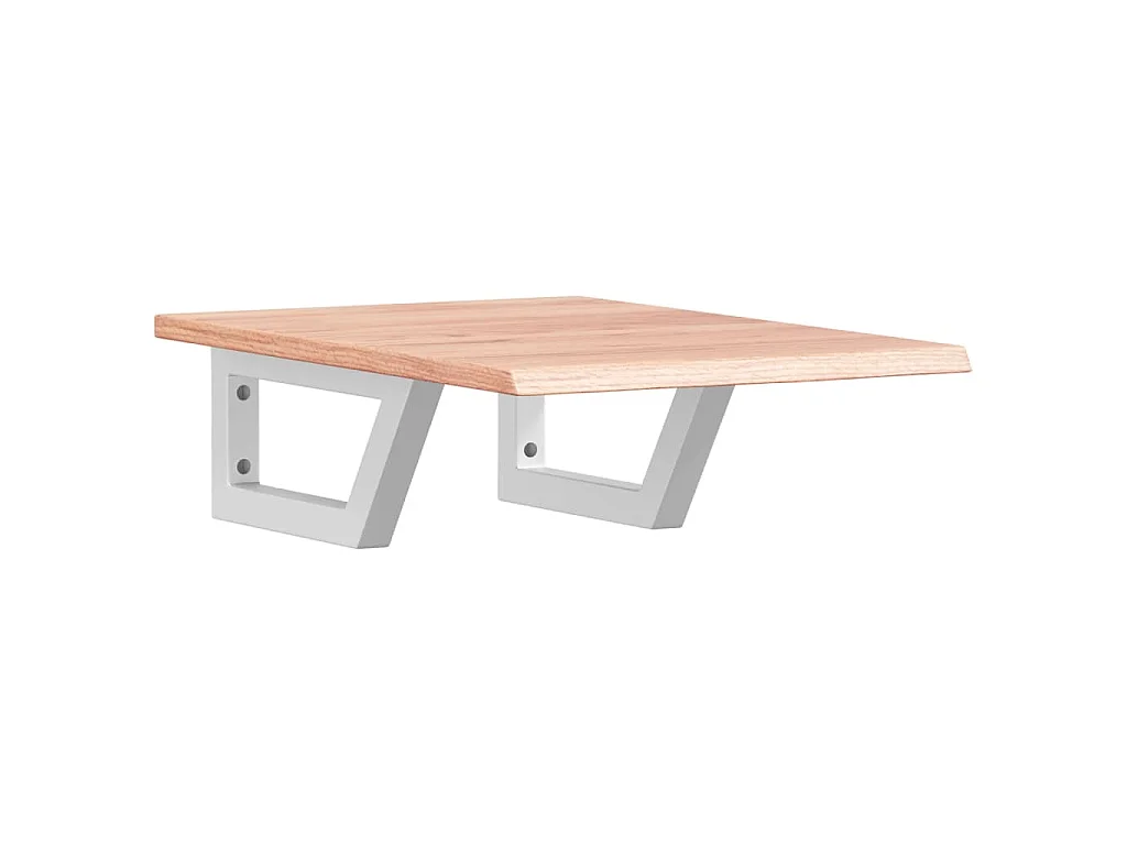 Waschtischplatte mit Halterung Stahl und Massivholz Eiche