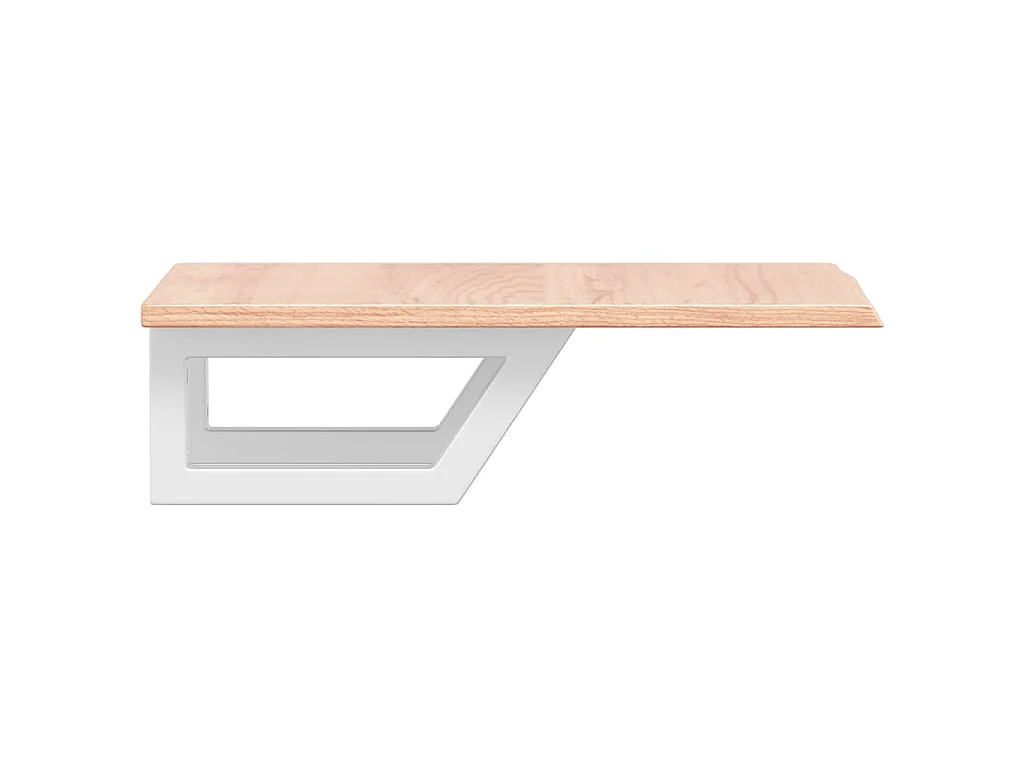 Waschtischplatte mit Halterung Stahl und Massivholz Eiche