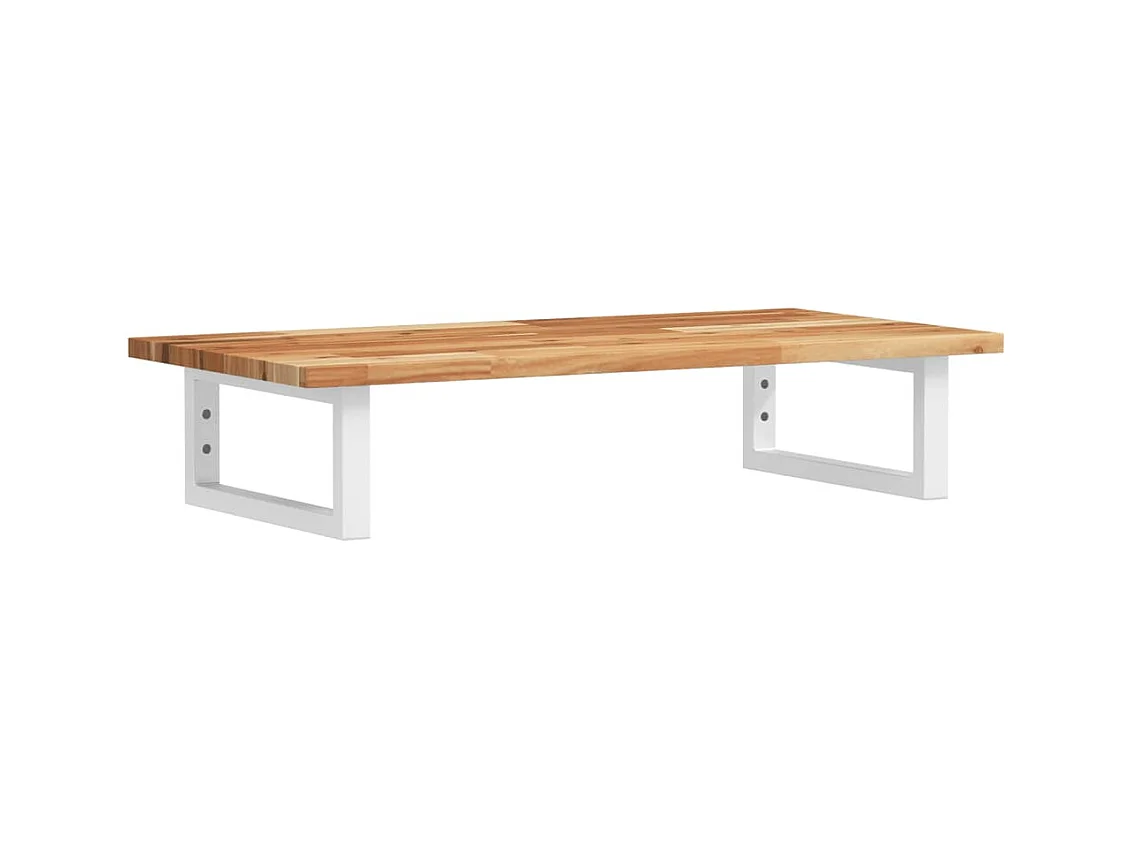 Étagère de vasque murale acier et bois massif d'acacia