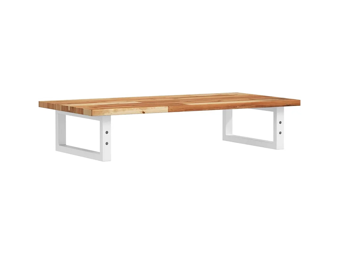 Étagère de vasque murale acier et bois massif d'acacia