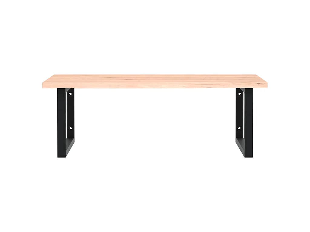 Estante de lavabo de pared de acero y madera maciza de roble