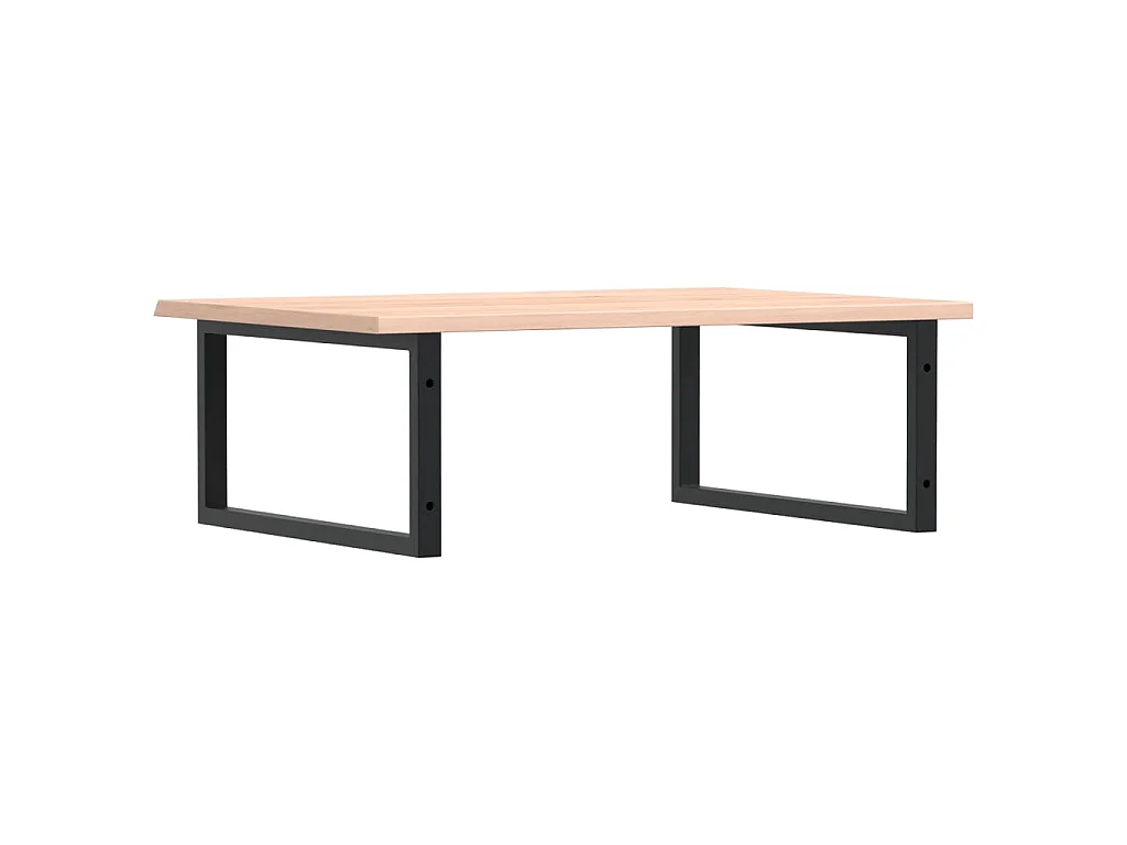 Estante de lavabo de pared de acero y madera maciza de roble