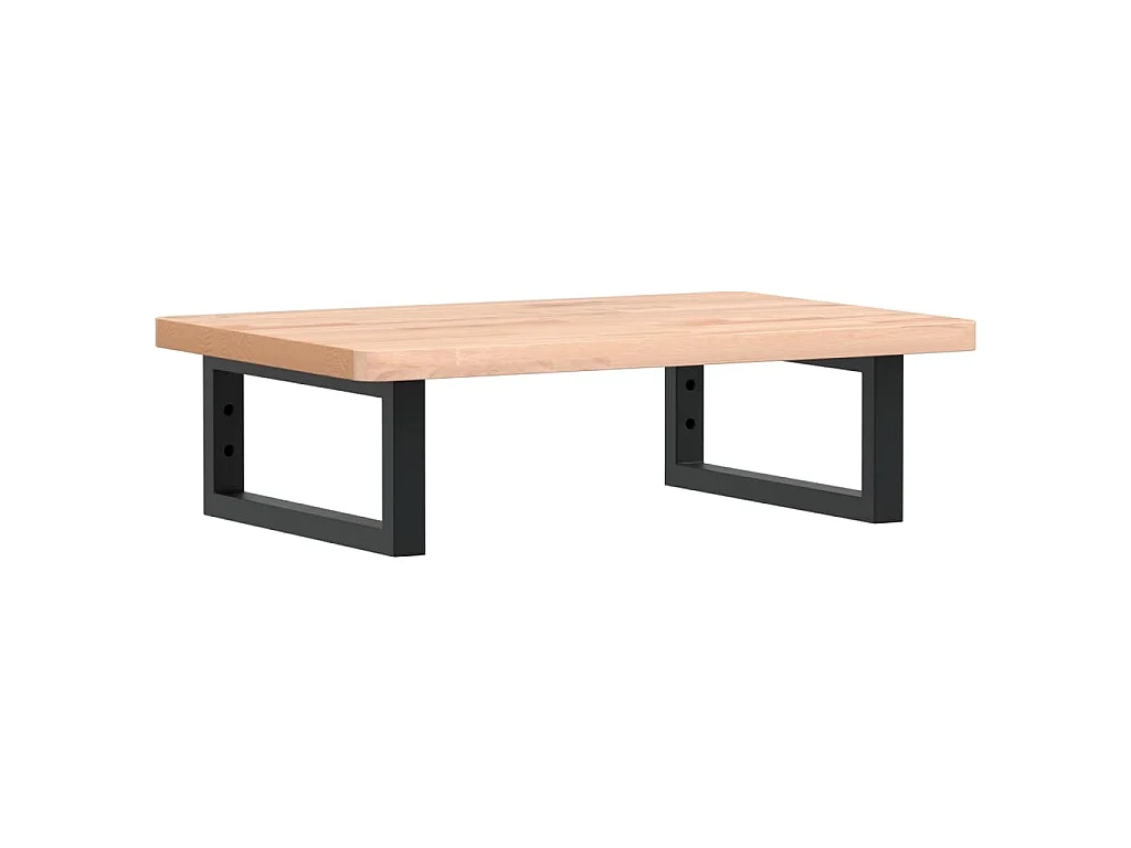 Waschbeckenregal Wandmontage Stahl und Massivholz Buche