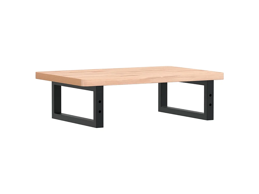 Waschbeckenregal Wandmontage Stahl und Massivholz Buche