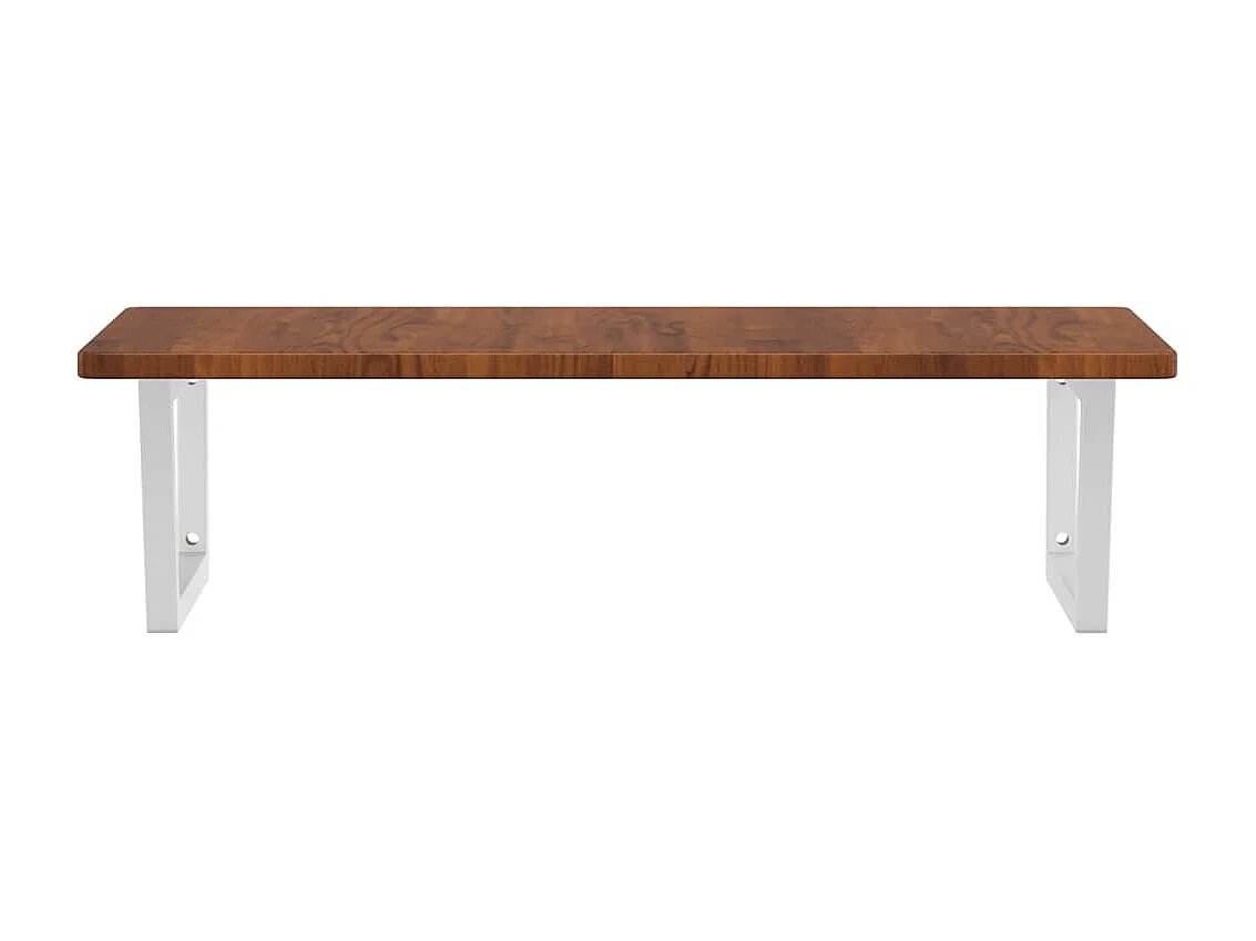 Ripiano a Parete per Lavabo in Acciaio e Massello di Rovere