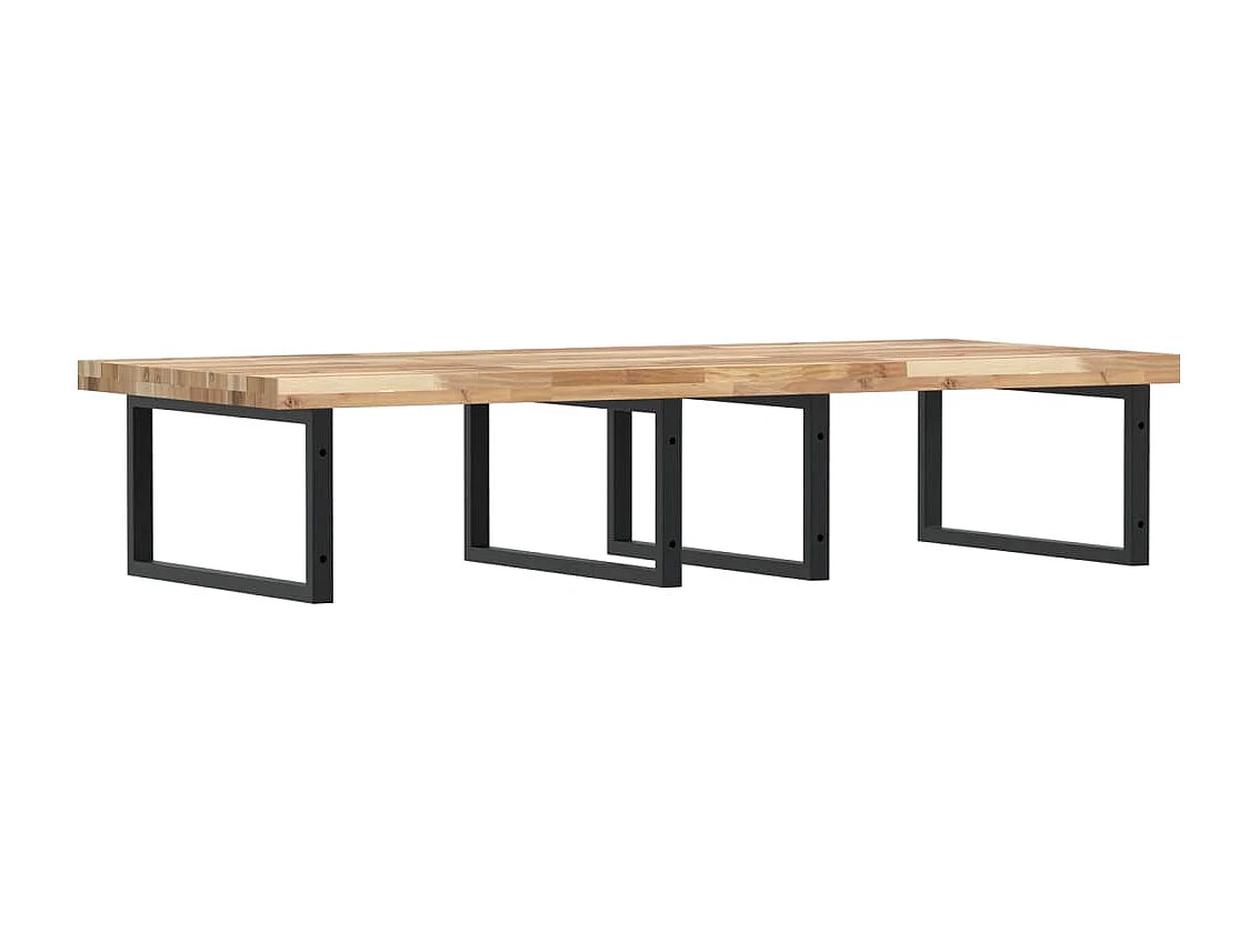 Badkamer wandschap staal en massief acaciahout