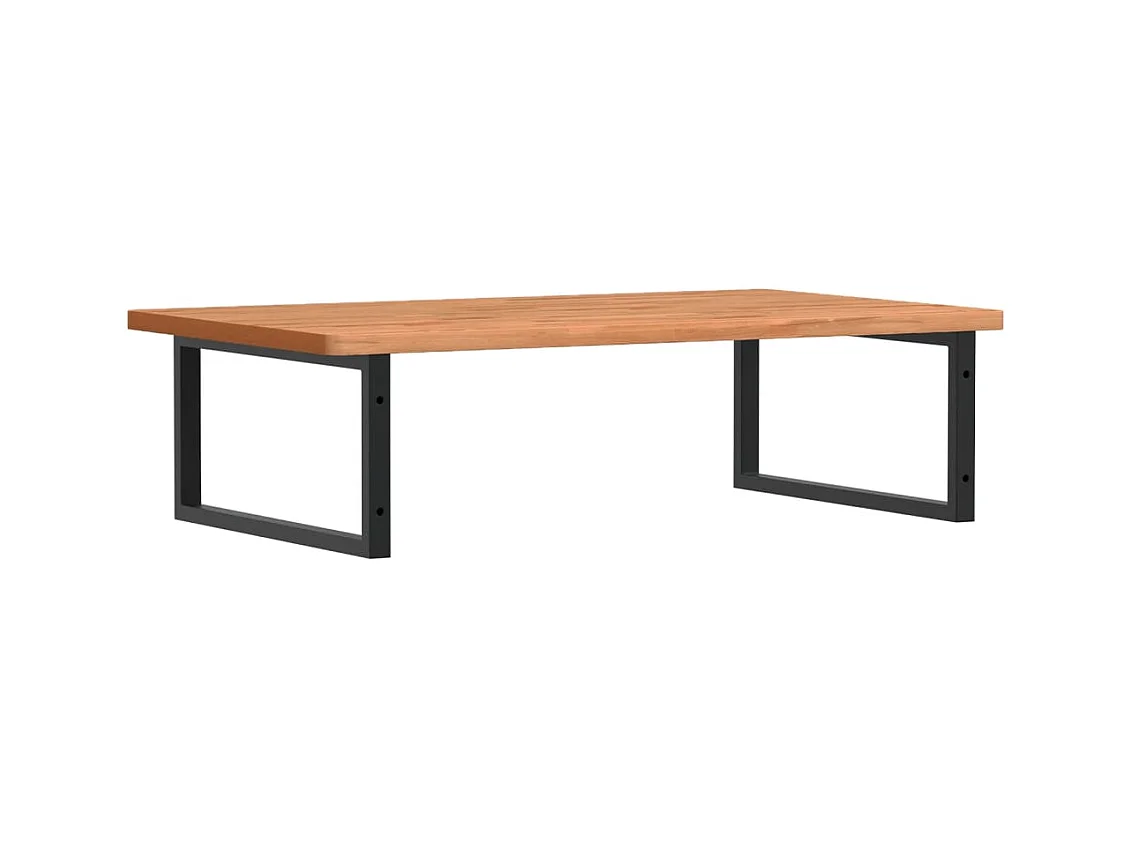 Ripiano a Parete per Lavabo in Acciaio e Massello di Faggio