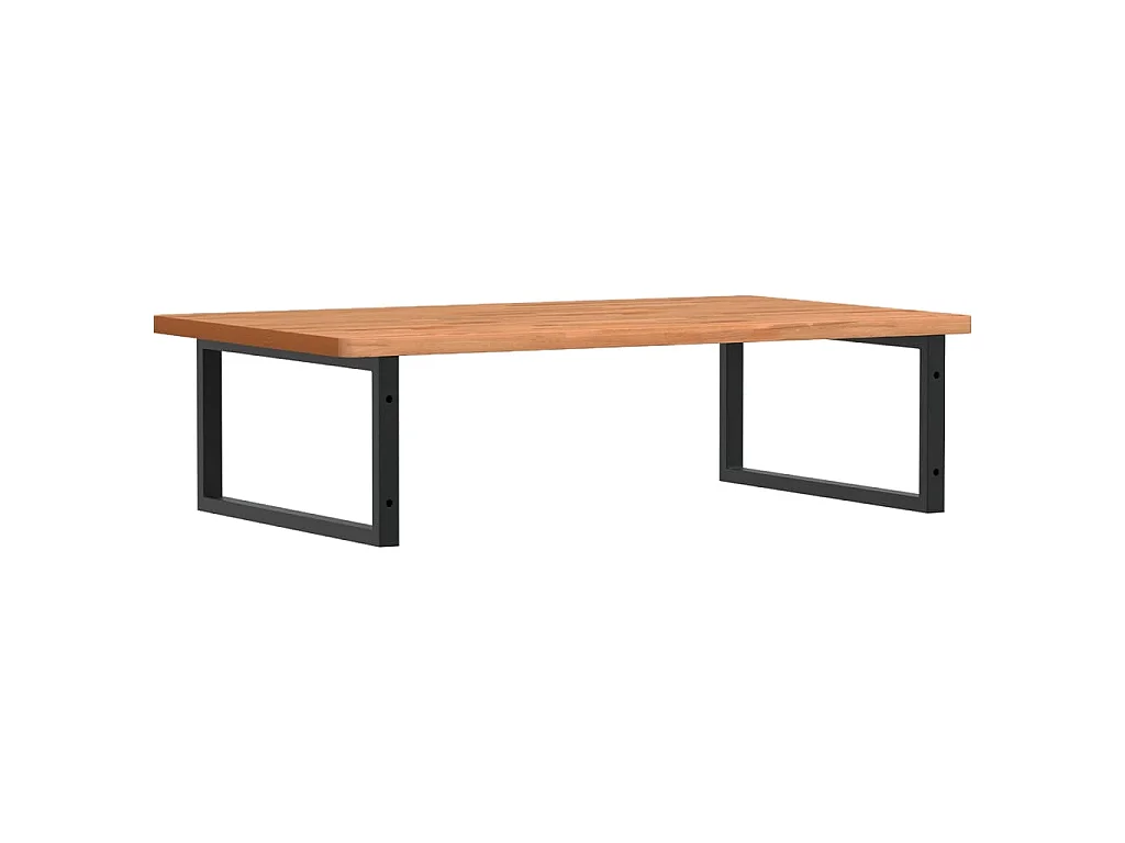 Estante de lavabo de pared de acero y madera maciza de haya