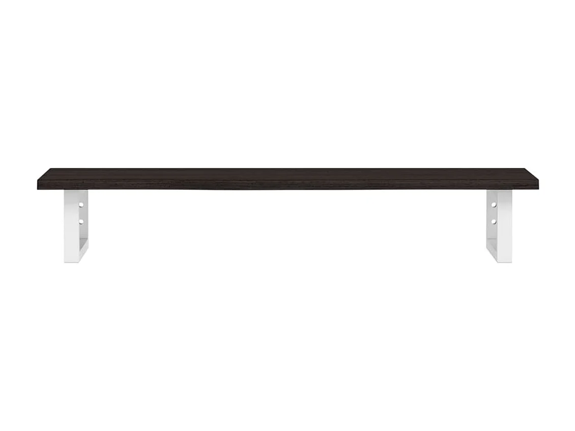 Prateleira de parede p/ lavatório aço/madeira carvalho maciça