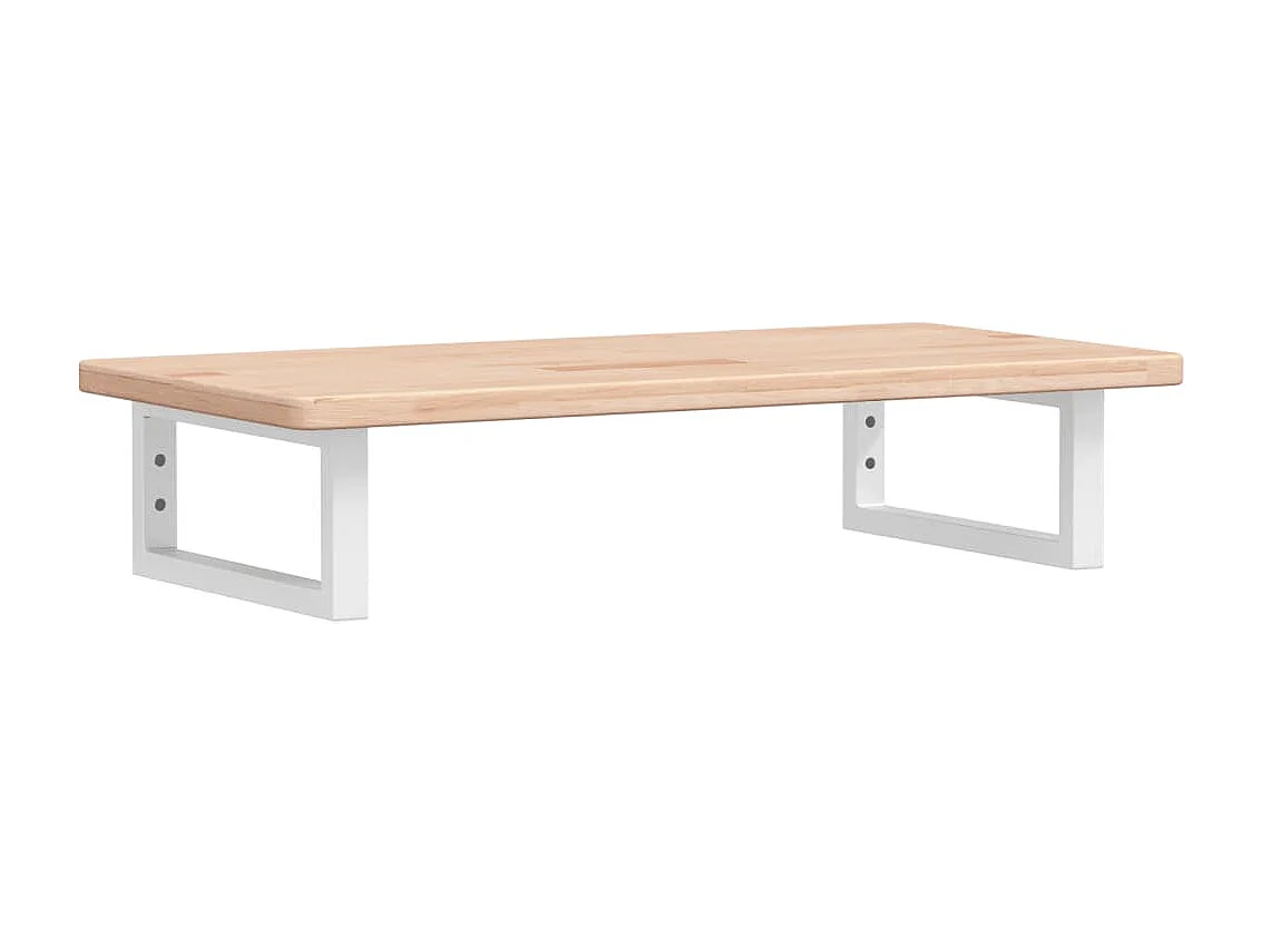 Estante de lavabo de pared de acero y madera maciza de roble