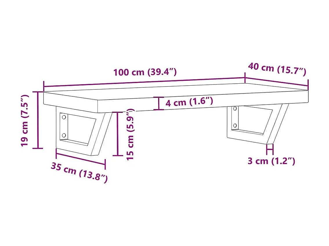 Badkamer wandschap staal en massief acaciahout