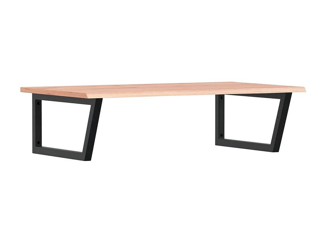 Waschtischplatte mit Halterung Stahl und Massivholz Eiche