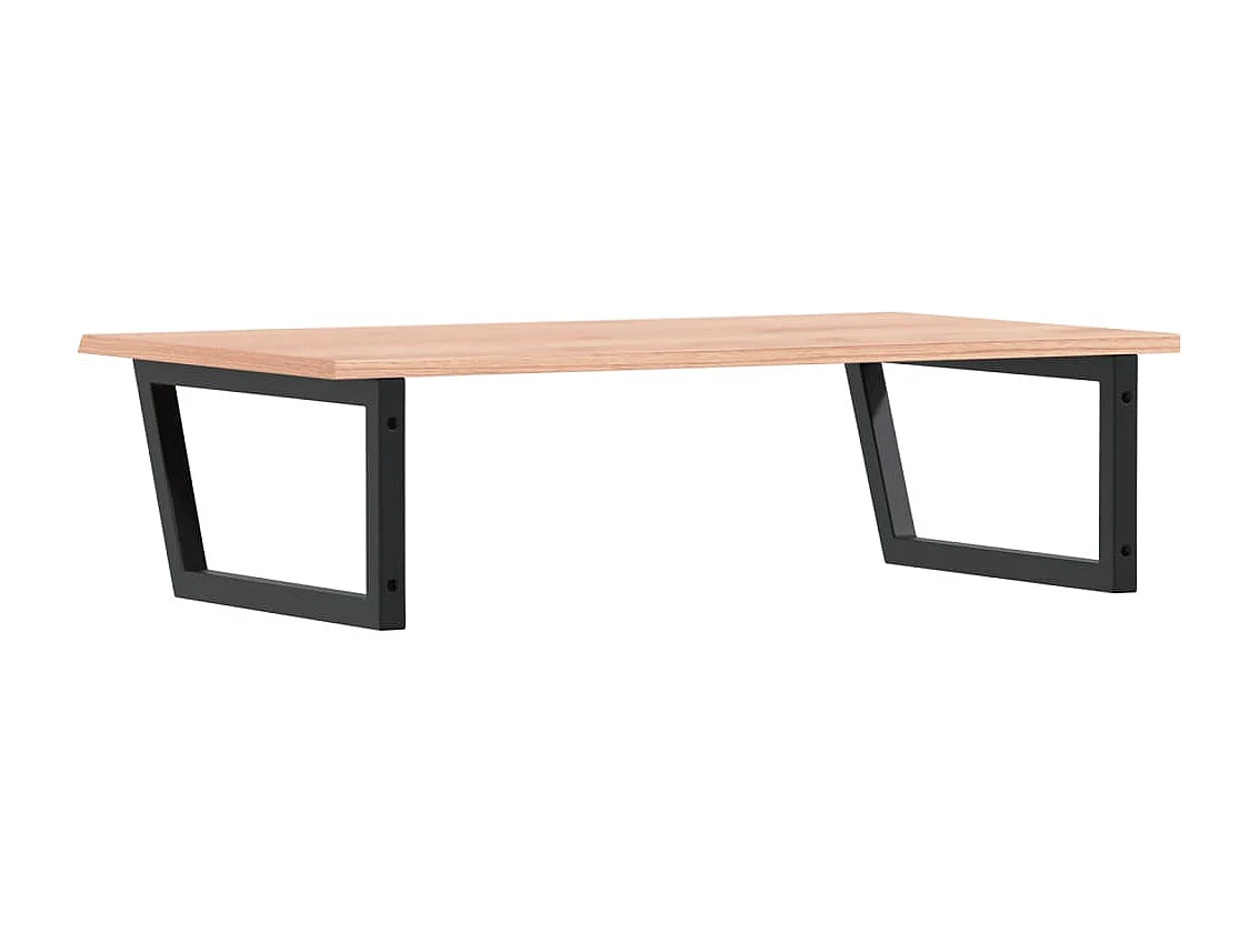 Waschtischplatte mit Halterung Stahl und Massivholz Eiche