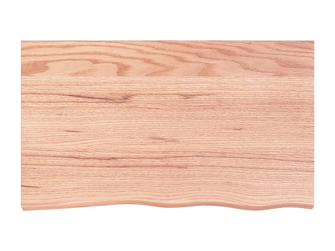 Waschtischplatte mit Halterung Stahl und Massivholz Eiche