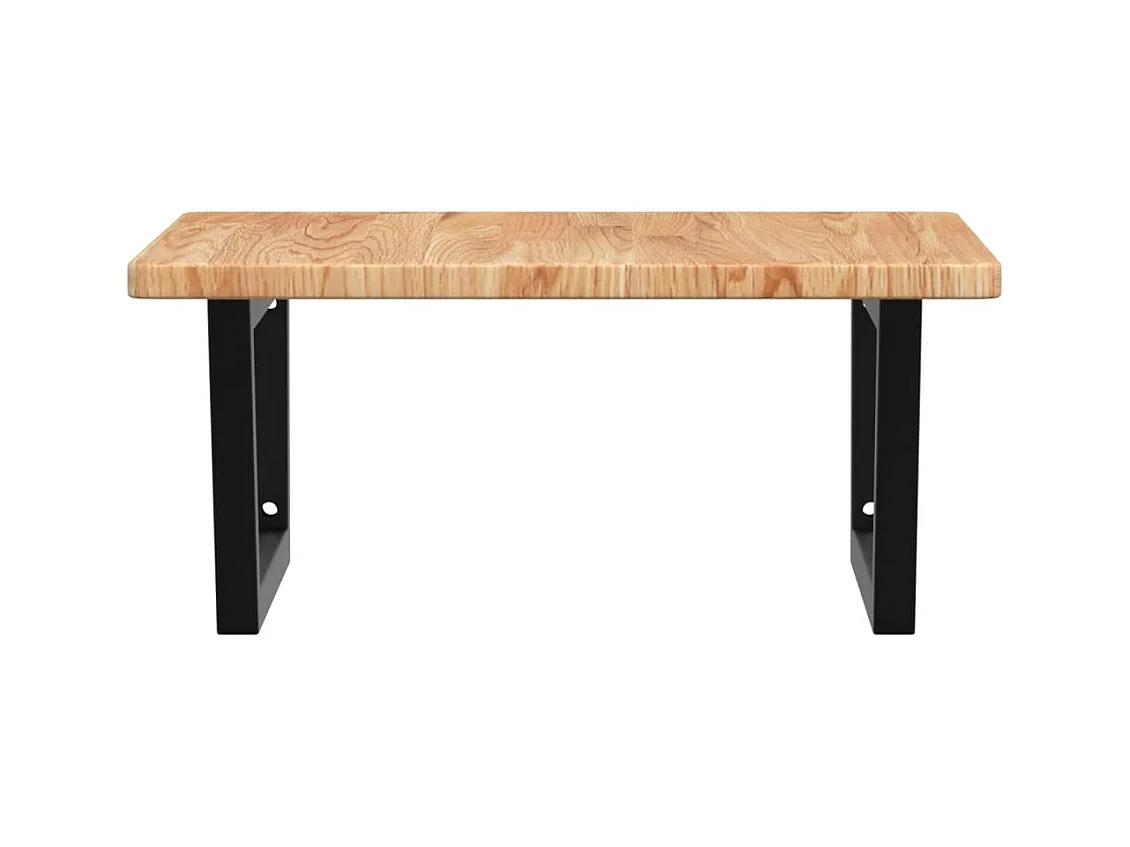 Ripiano a Parete per Lavabo in Acciaio e Massello di Rovere