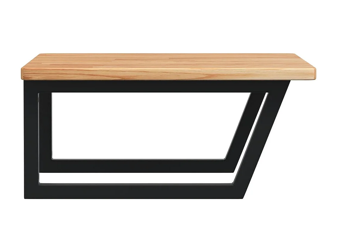 Waschtischplatte mit Halterung Stahl und Massivholz Eiche