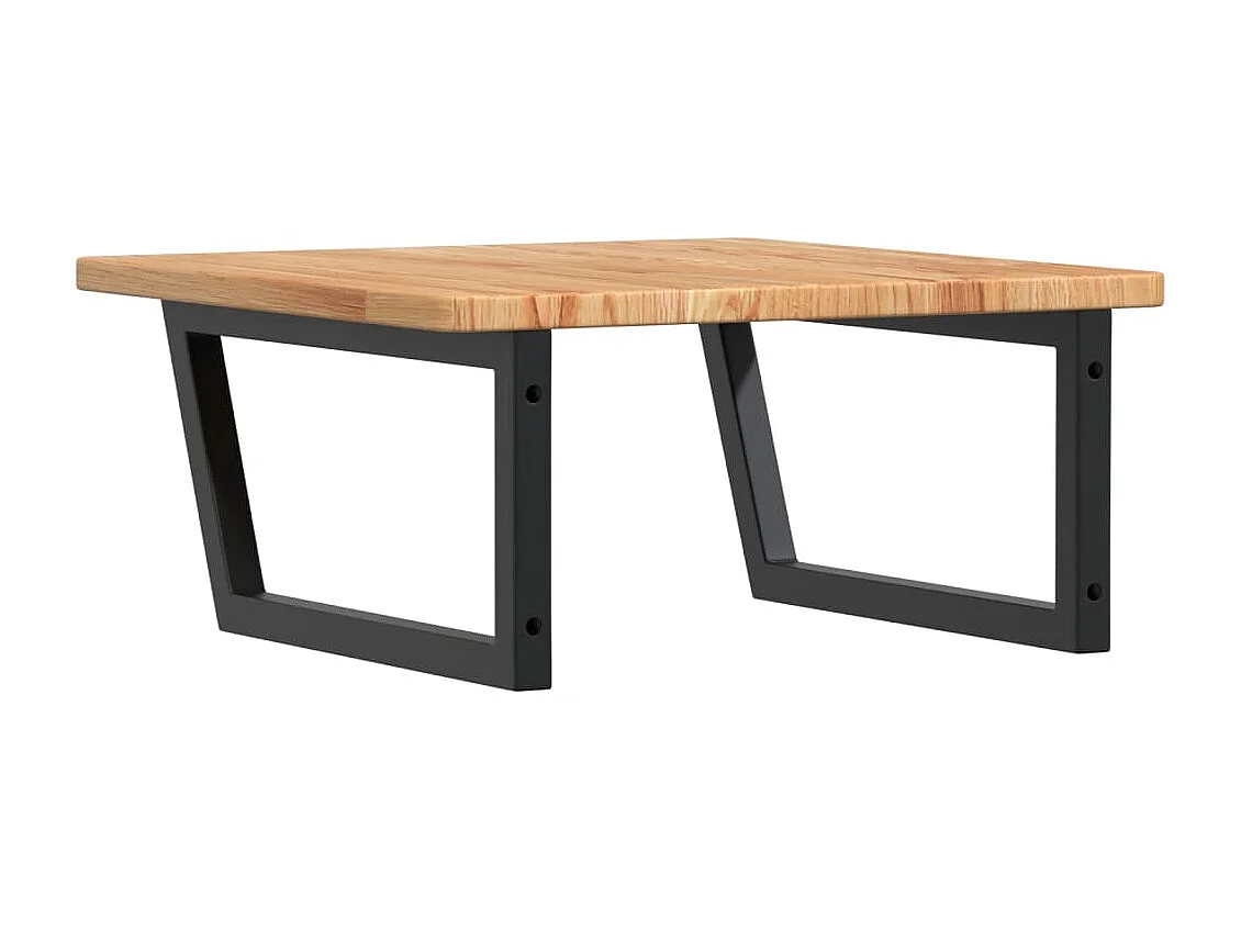 Waschtischplatte mit Halterung Stahl und Massivholz Eiche