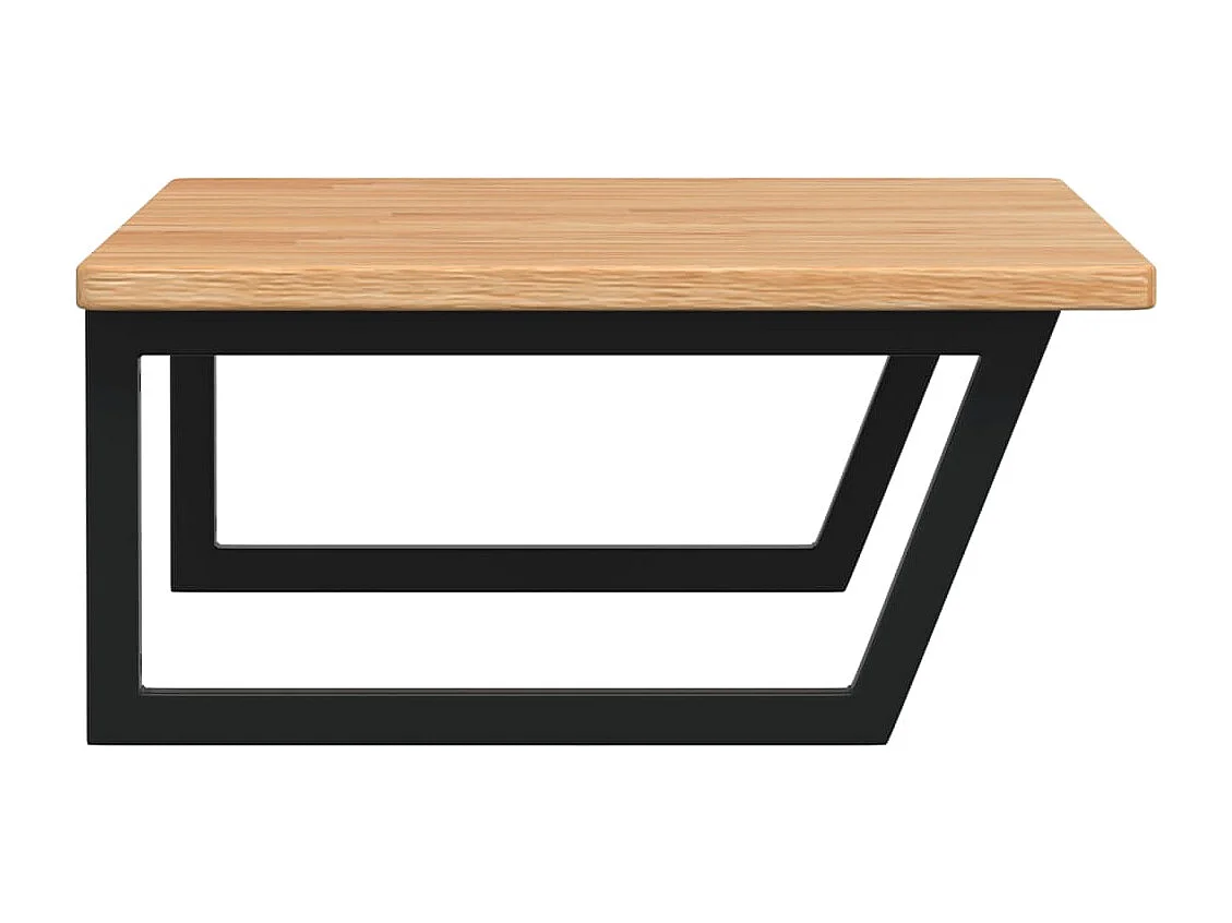 Prateleira de parede p/ lavatório aço/madeira carvalho maciça