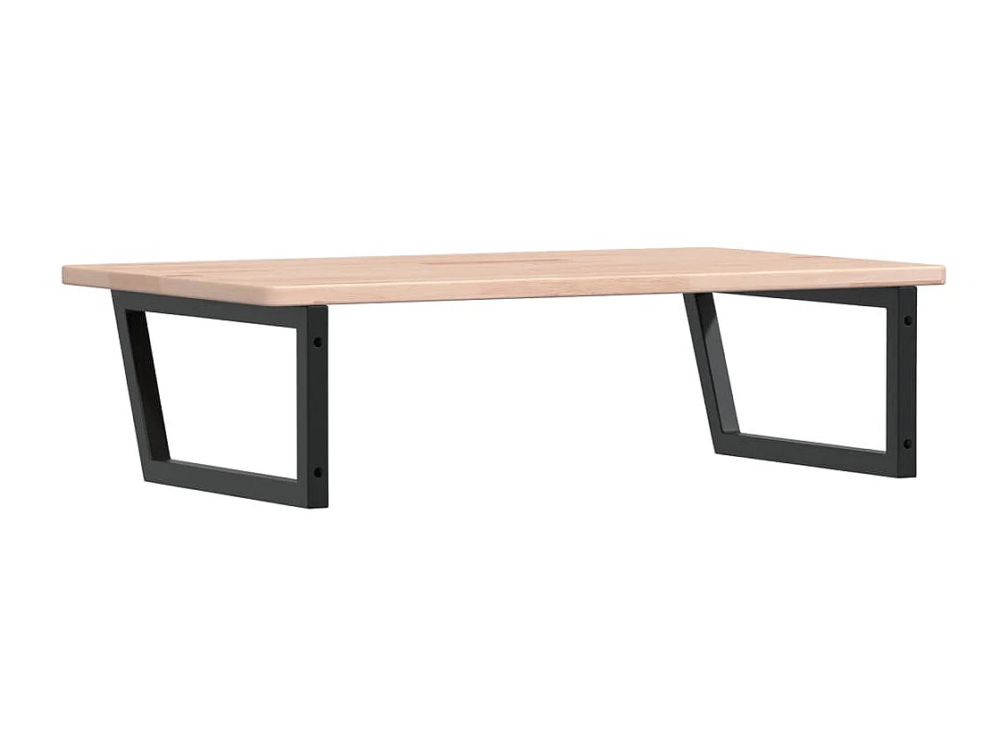 Étagère de vasque murale acier et bois de chêne massif